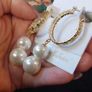 New Fifth Avenue Collection Double The Class Faux Pearl Earrings